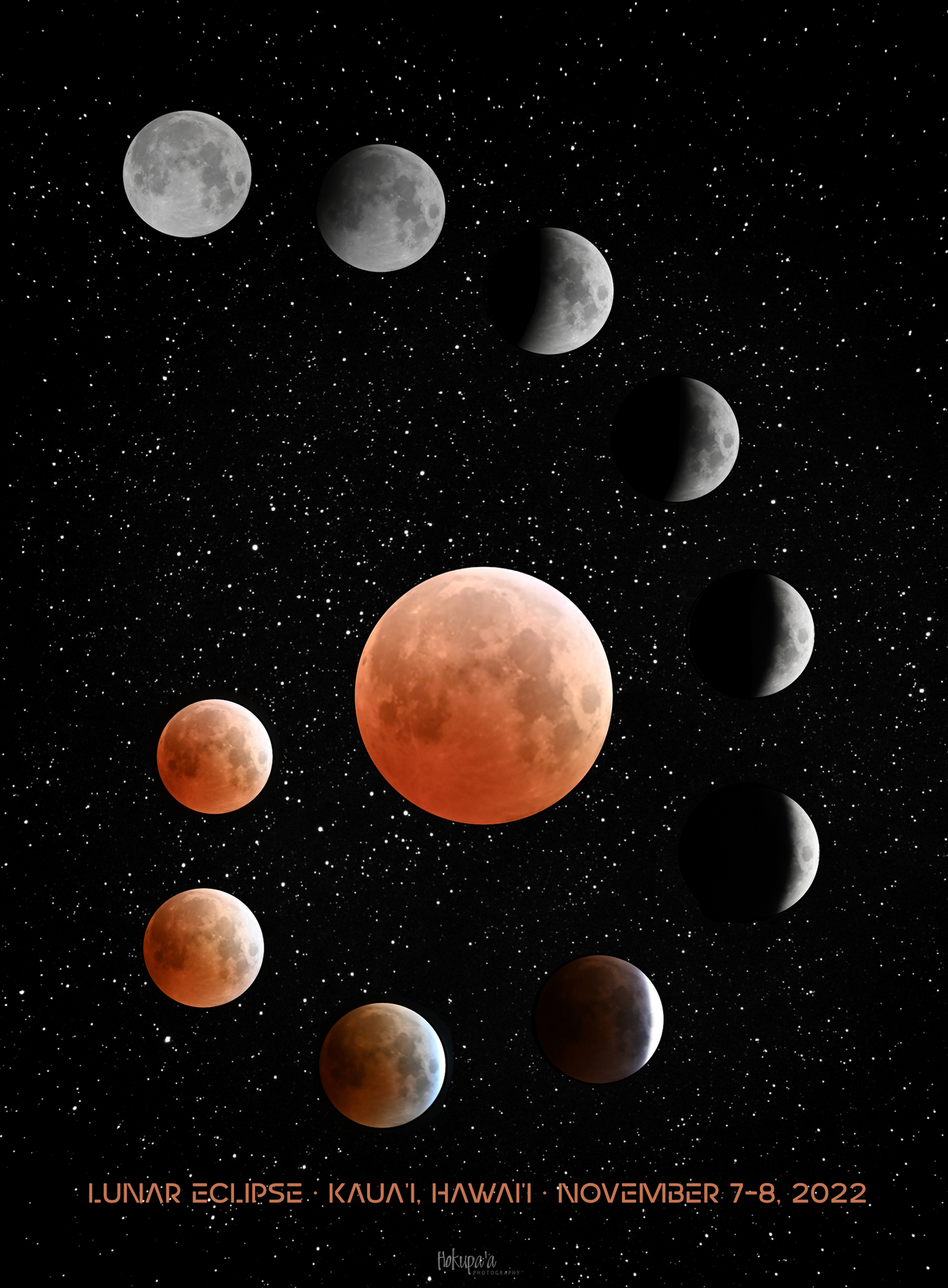 Lunar Eclipse, Waimea, November, 2022 metal print