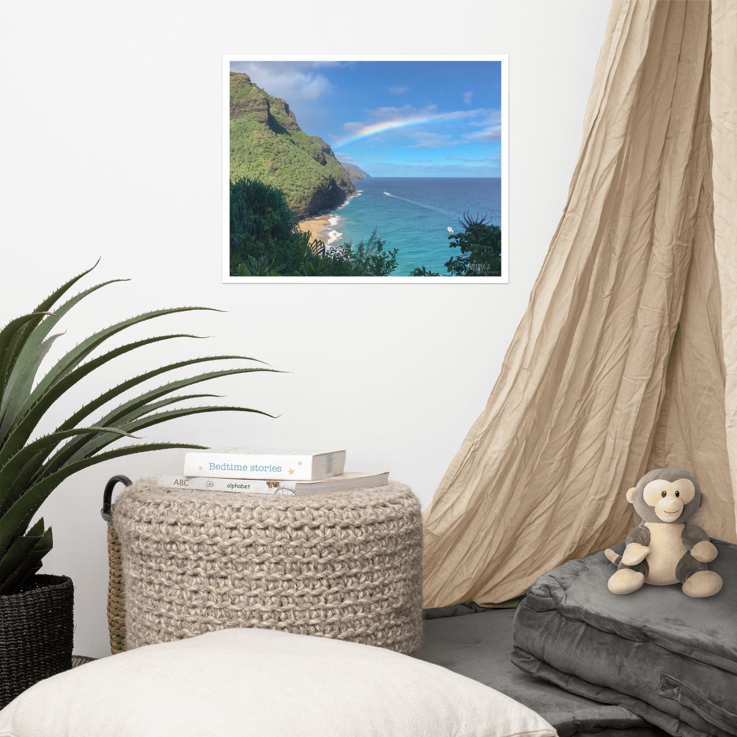 Hanakapiʻai Beach off the Kalalau Trail, Na Pali Coast, Kauai, poster