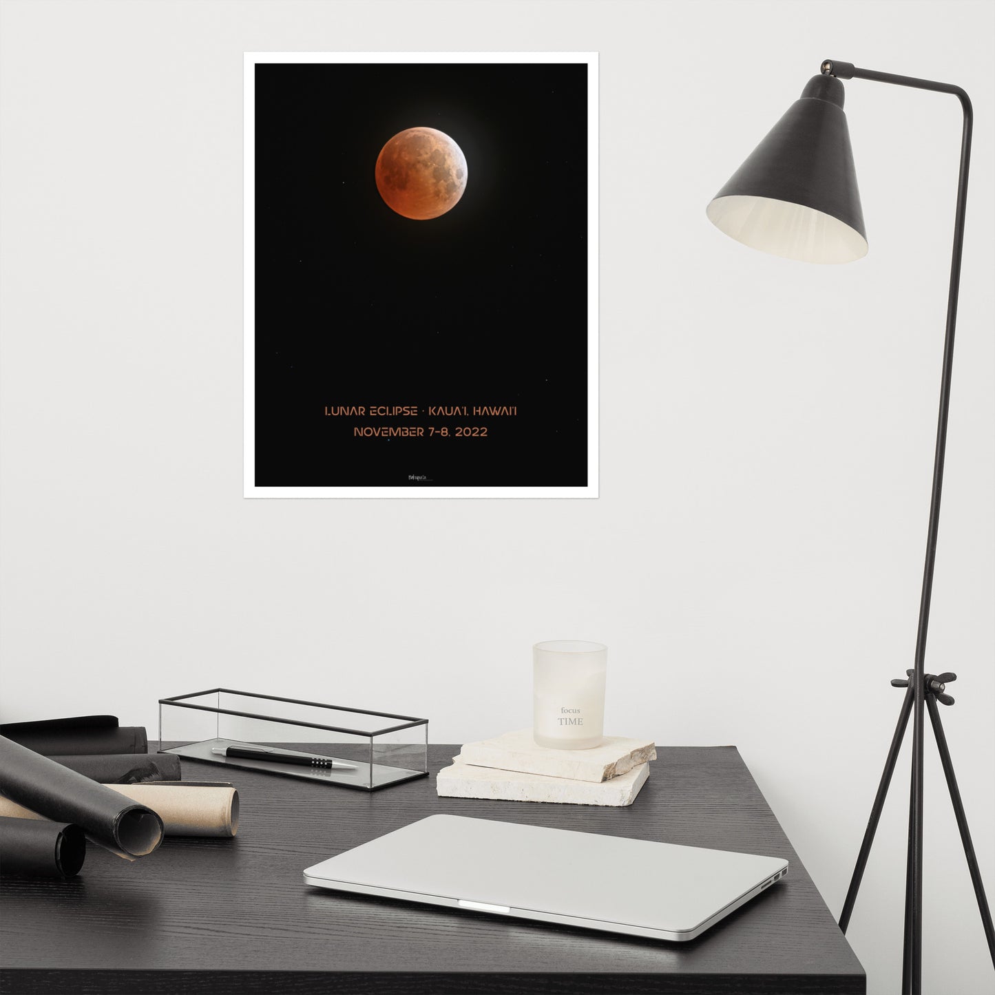 Lunar eclipse, Waimea, Kaua'i, November 7-8, 2022, poster